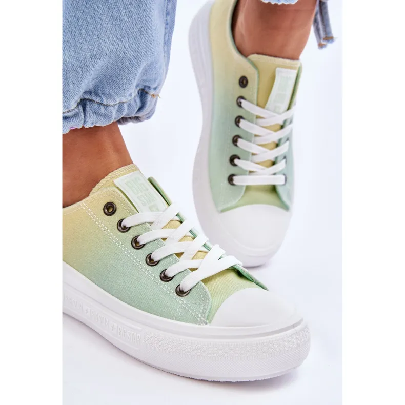 Low Platform Sneakers Big Star LL274A186 Yellow-Green