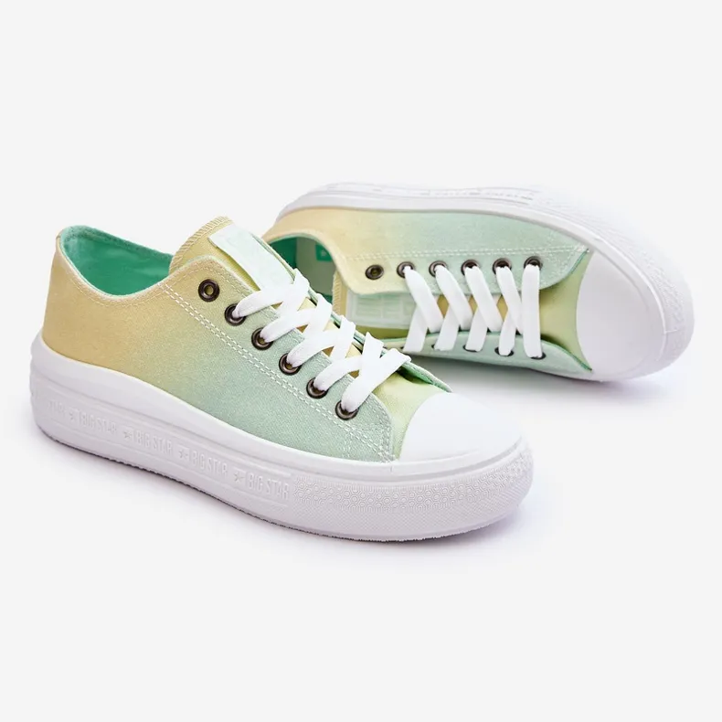 Low Platform Sneakers Big Star LL274A186 Yellow-Green