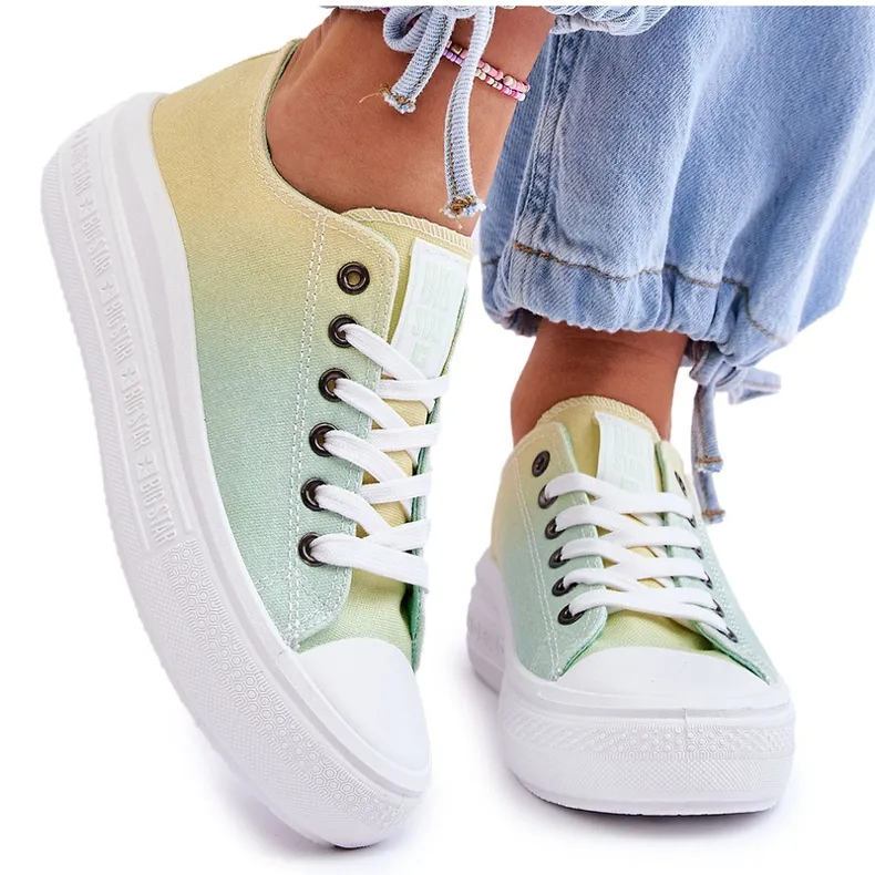 Low Platform Sneakers Big Star LL274A186 Yellow-Green