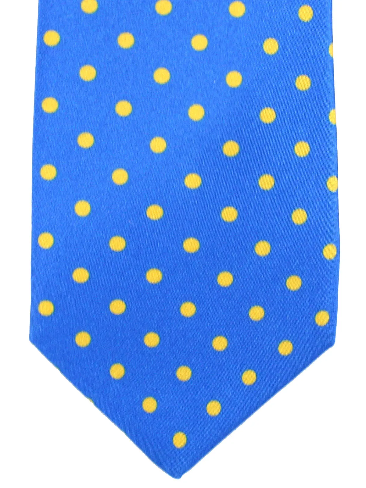 Luigi Borrelli Silk Tie Royal Blue Yellow Dots - Narrow Necktie SALE