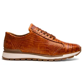 Marco Di Milano Alonzo Caiman Crocodile Sneakers Cognac