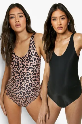 Maternity 2 Pack Leopard Swimsuit