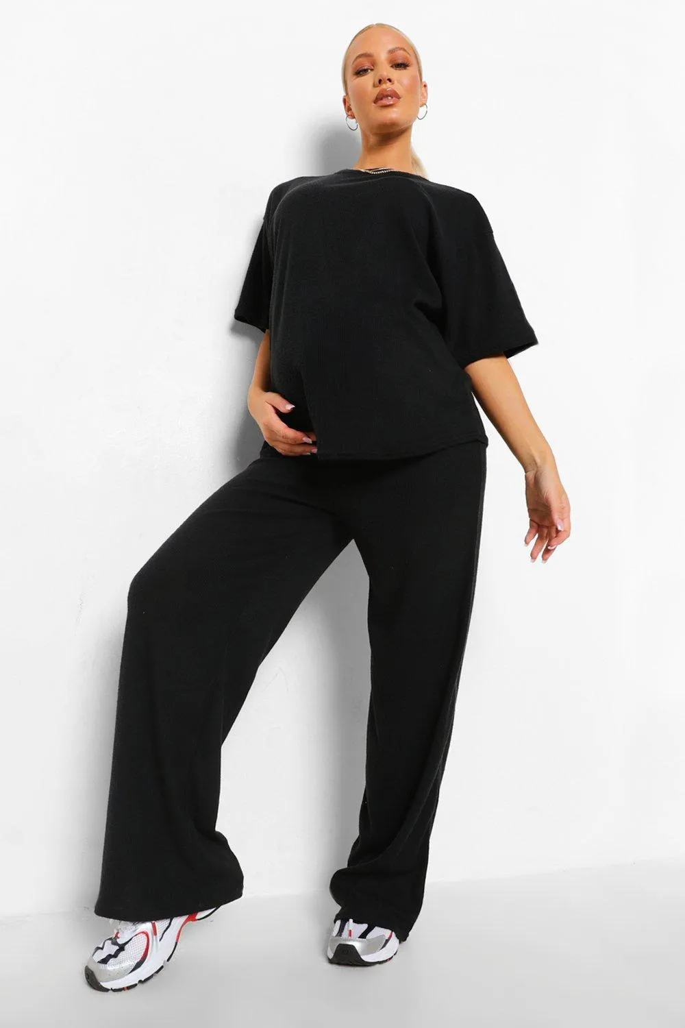 Maternity Brushed Rib Slouchy Loungewear Set