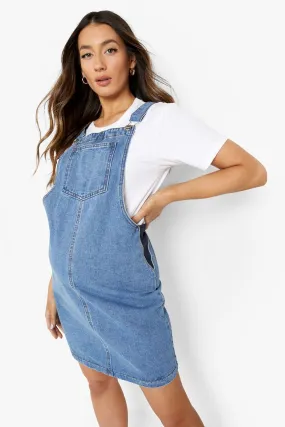 Maternity Denim Jumper Dress