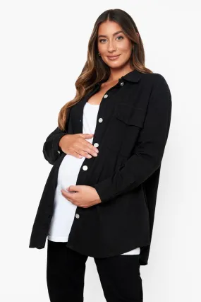 Maternity Denim Oversized Shacket