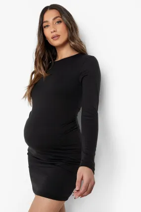 Maternity Long Sleeve Basic Jersey Knit Bodycon