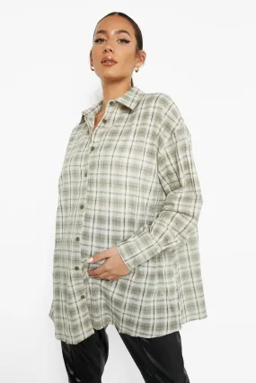 Maternity Oversized Flannel Shirt