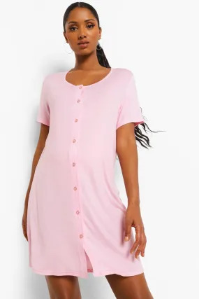 Maternity Recycled Button Down Nightgown