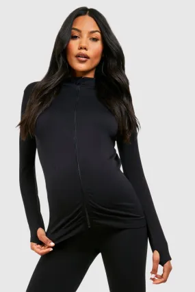 Maternity Seamless Zip Through Active Top