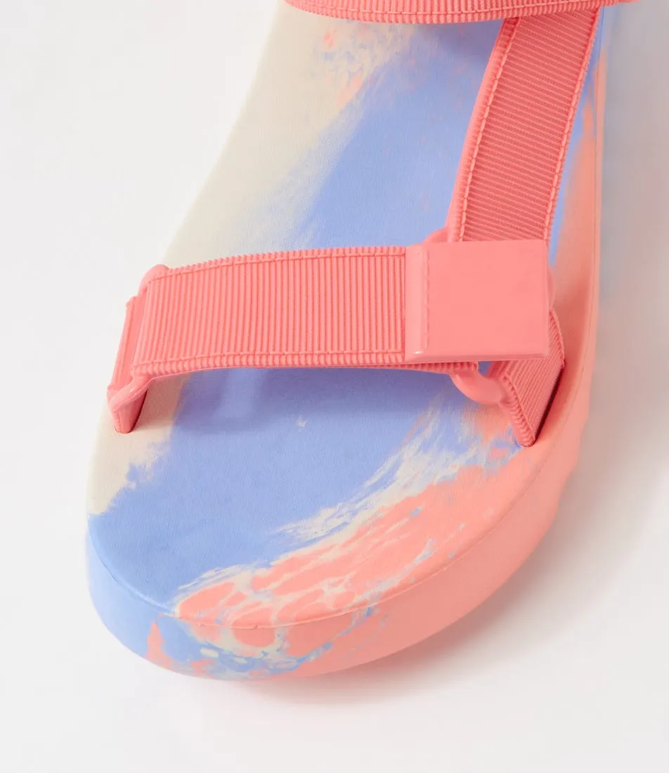 MELISSA Melissa Flowing Papete Pink Blue Fabric Sandals