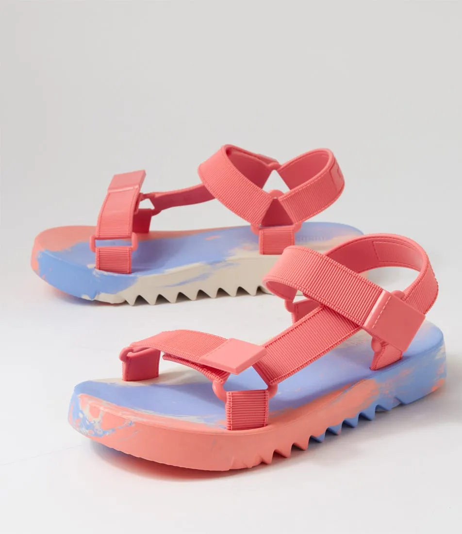 MELISSA Melissa Flowing Papete Pink Blue Fabric Sandals