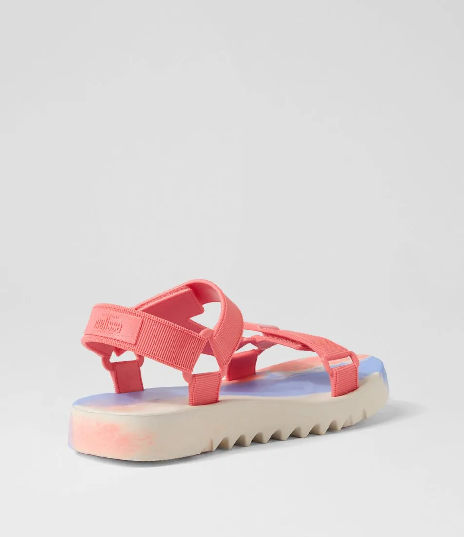 MELISSA Melissa Flowing Papete Pink Blue Fabric Sandals