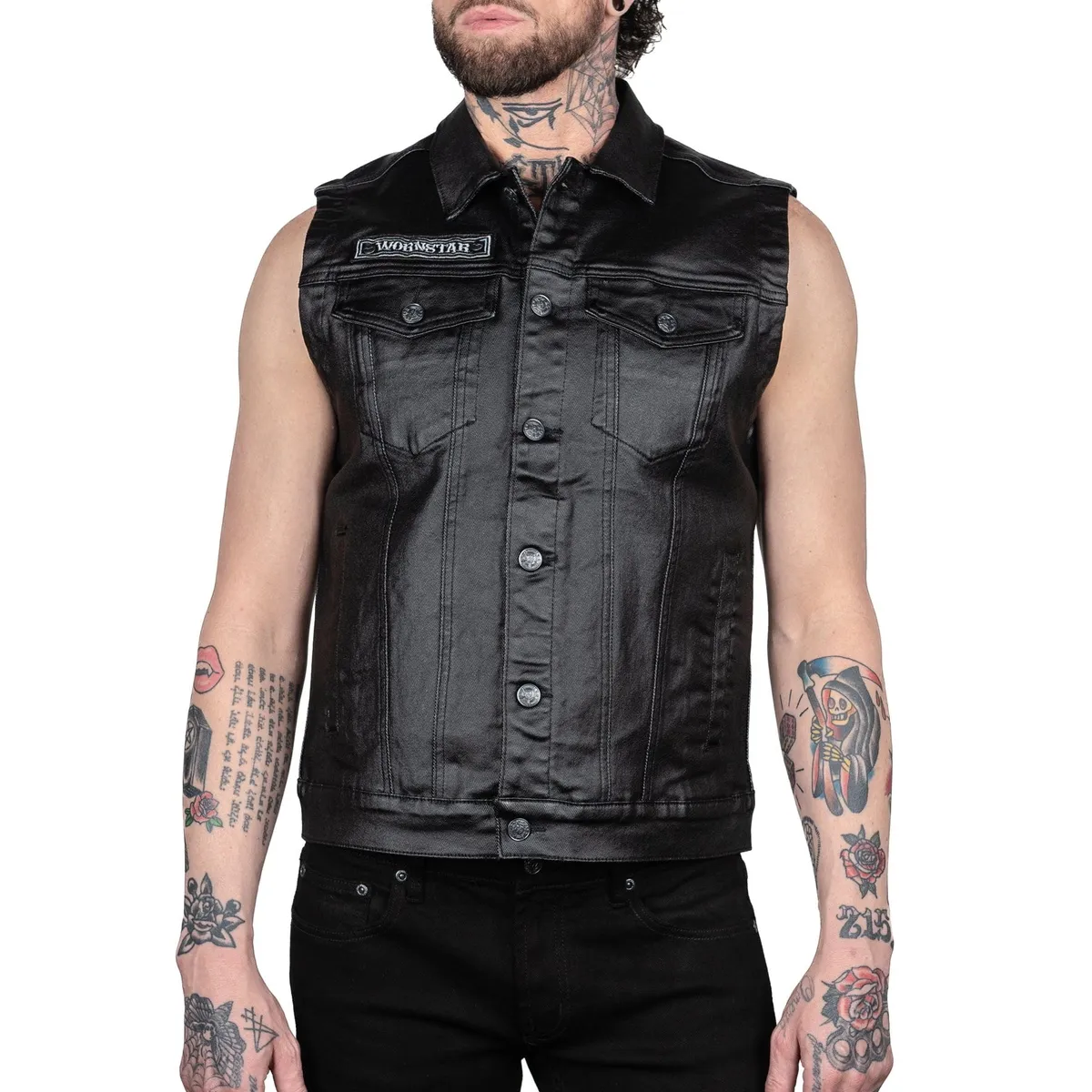 men's vest WORNSTAR - Idolmaker Waxed Denim - WSGV-IMKWX  -  Metal-shop