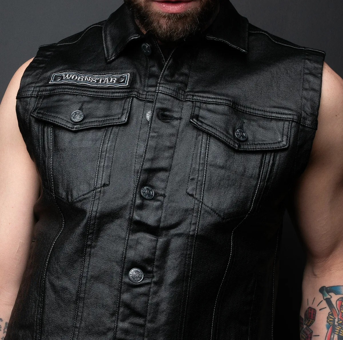 men's vest WORNSTAR - Idolmaker Waxed Denim - WSGV-IMKWX  -  Metal-shop