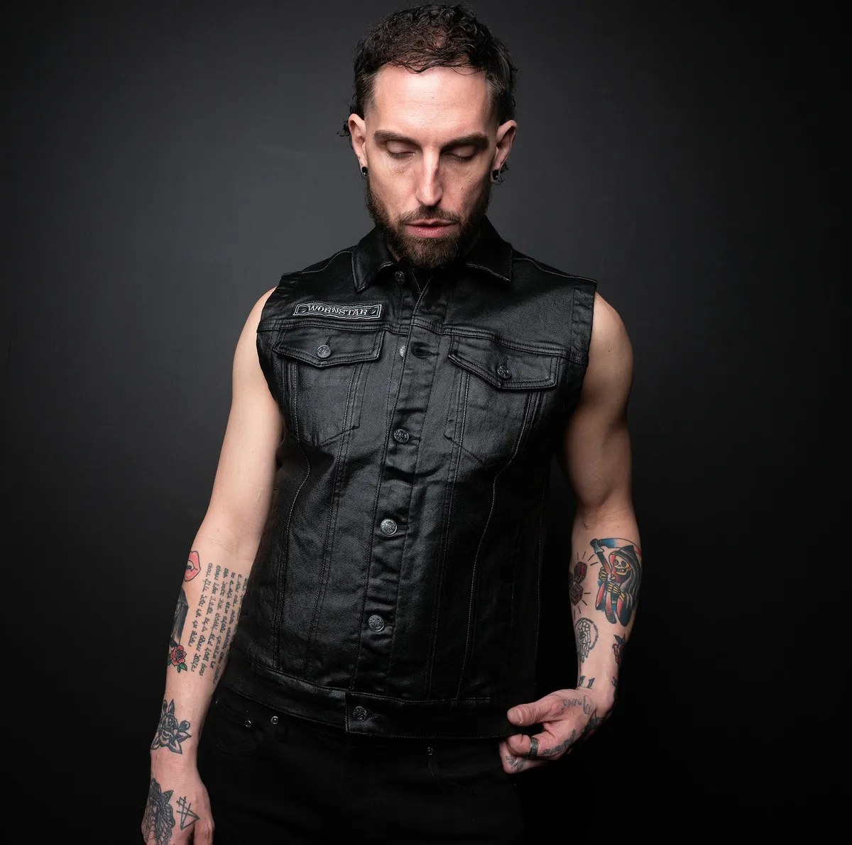 men's vest WORNSTAR - Idolmaker Waxed Denim - WSGV-IMKWX  -  Metal-shop