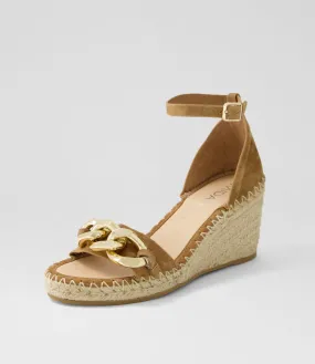 MIDAS Geysi Light Choc Natural Rope Suede Sandals