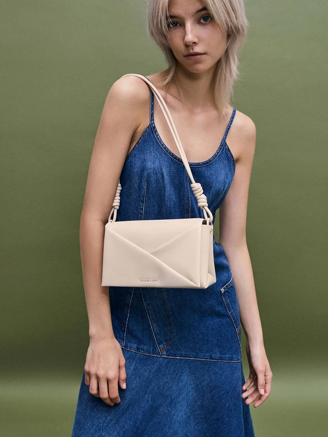 Midori Geometric Shoulder Bag - Oat