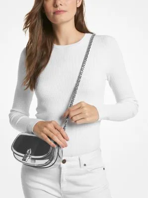 Mila Small Metallic Leather Shoulder Bag