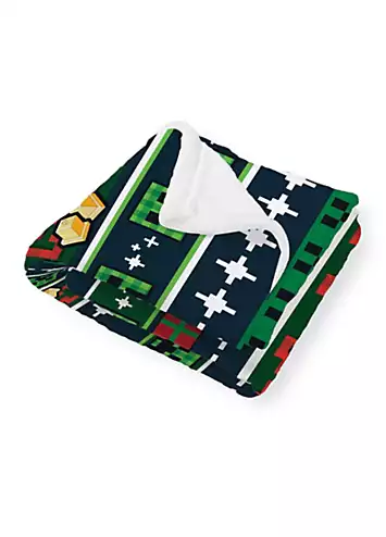 Minecraft Christmas Sherpa Back Fleece Blanket | Kaleidoscope