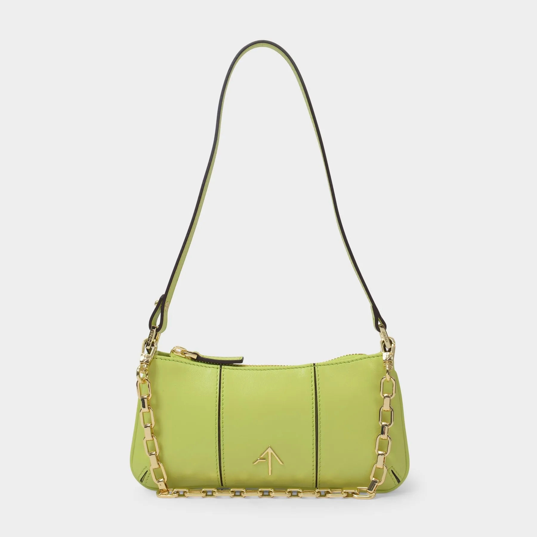 Mini Pita Bag in Green Leather