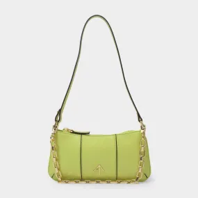 Mini Pita Bag in Green Leather