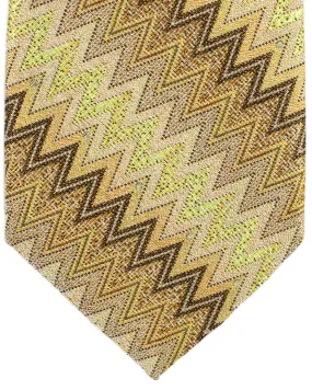 Missoni Necktie Cream Brown Zig Zag Design SALE