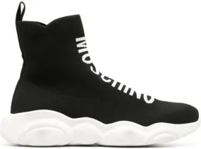 Moschino high-top knitted sneakers Black