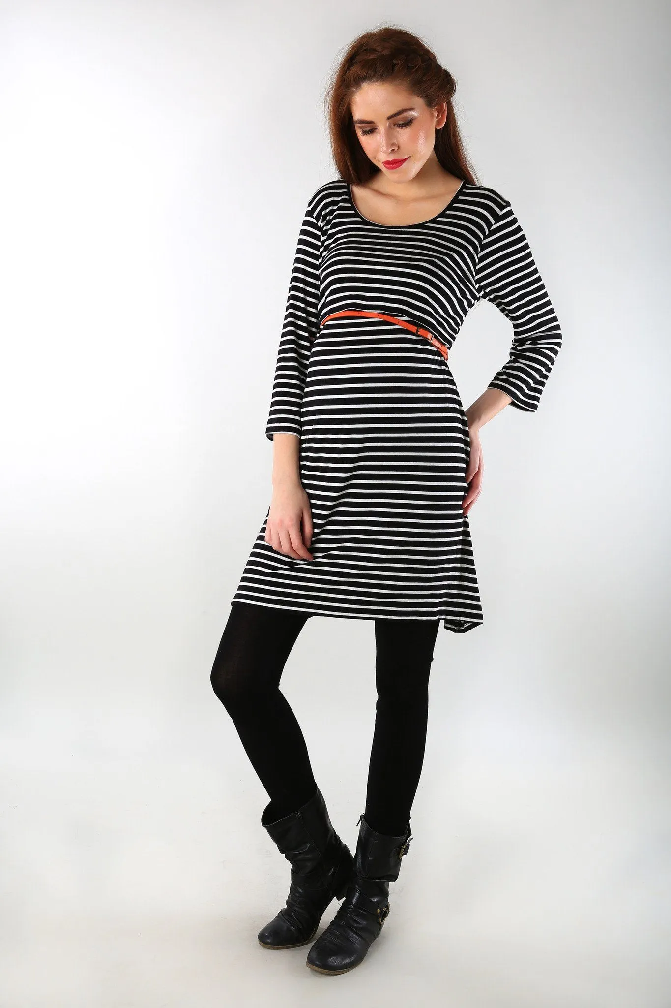 Nautical Striped Maternity & Nursing Dress