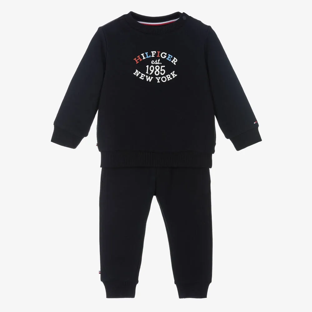 Navy Blue Cotton Baby Tracksuit