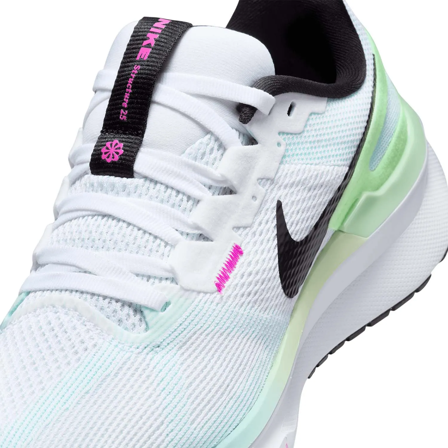 Nike Air Zoom Structure 25  White/Black/Glacier Blue/Vapor Green