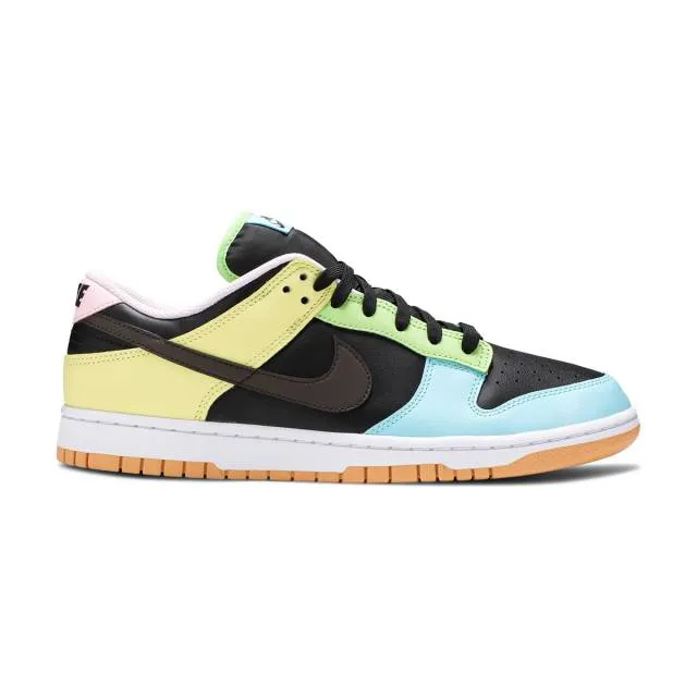 Nike dunk low se (free.99 black/ multi-color/ black/ dark chocolate/ copa/ pink foam) men us 8-13 dh