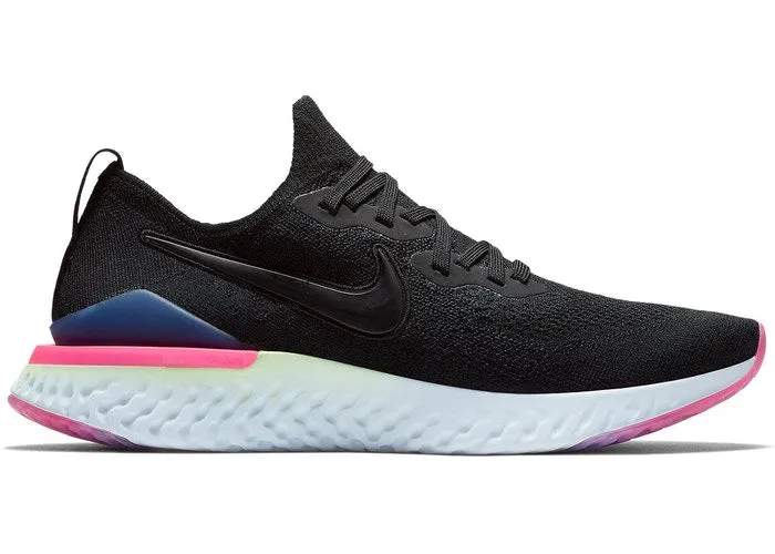 Nike epic react flyknit 2 black sapphire hyperpink