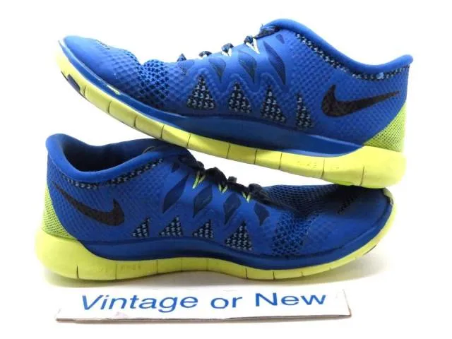 Nike free 5.0 hyper cobalt black midnight navy running 644428-401 gs sz 5y