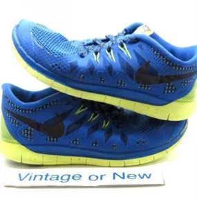 Nike free 5.0 hyper cobalt black midnight navy running 644428-401 gs sz 5y