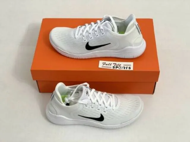 Nike free rn flyknit 2018 white black 942836 mens running size 8