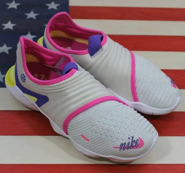 Nike free rn flyknit 3.0 run women's running shoe white purple pink [ck0822-001]