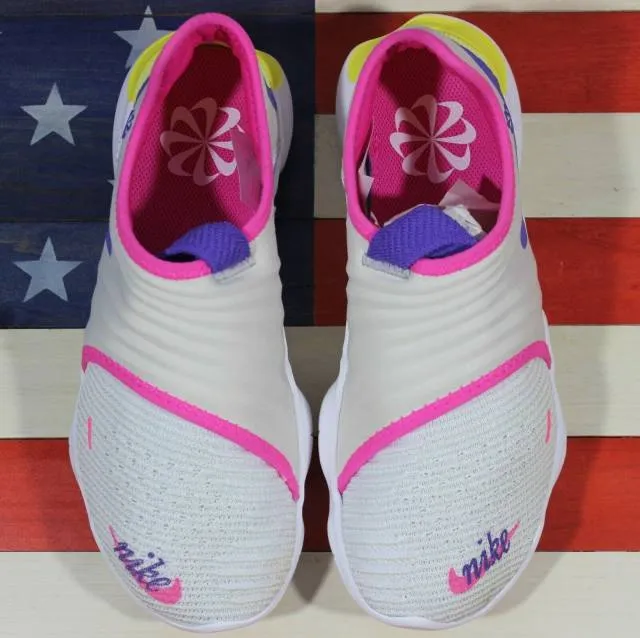 Nike free rn flyknit 3.0 run women's running shoe white purple pink [ck0822-001]