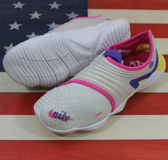 Nike free rn flyknit 3.0 run women's running shoe white purple pink [ck0822-001]