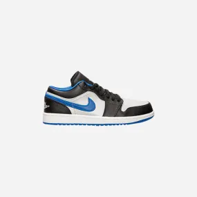 NIKE  JORDAN 1 LOW BLACK GAME ROYAL METALLIC PLATINUM