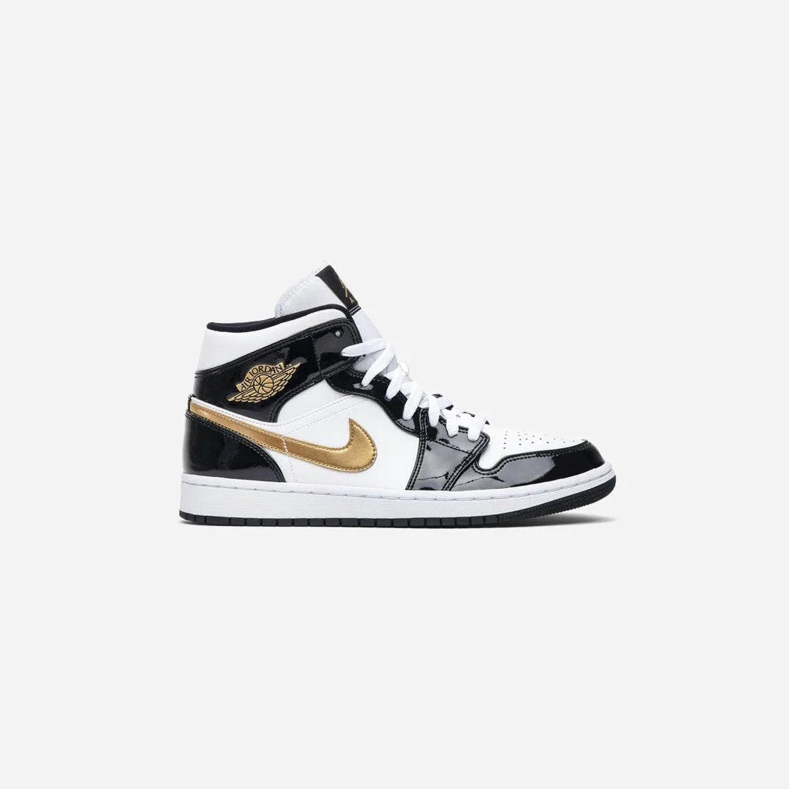 NIKE  JORDAN 1 MID PATENT GOLD