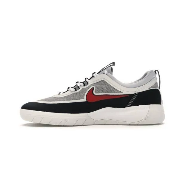 Nike sb nyjah free 2 spiridon (black/ metallic siver/ spot red) men us 8-13 bv2078-002