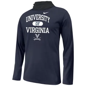 Nike Virginia Cavaliers Youth Navy Stacked Logo Hoodie Long Sleeve T-Shirt