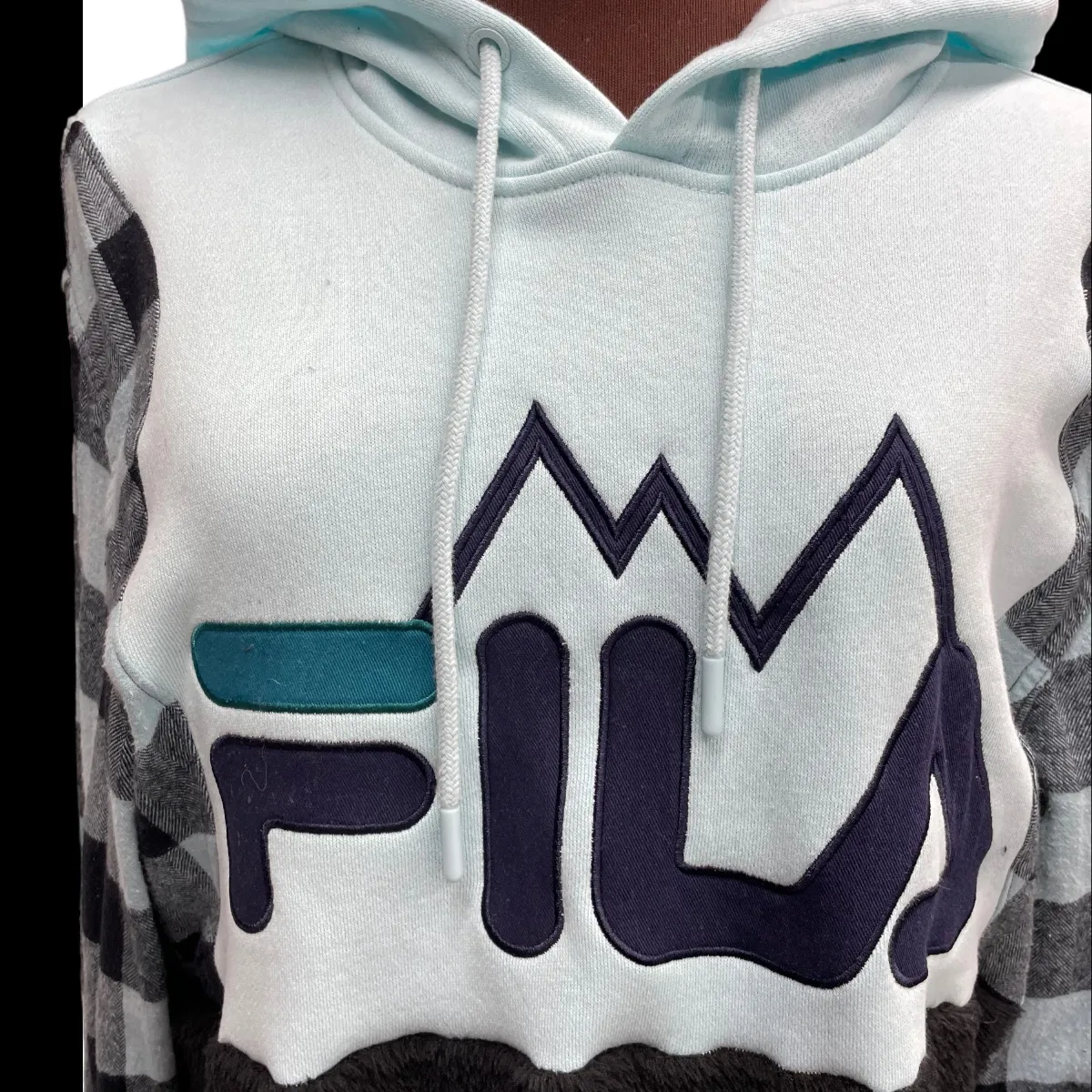 One of a Kind Fila Aqua and Blue Hoodie