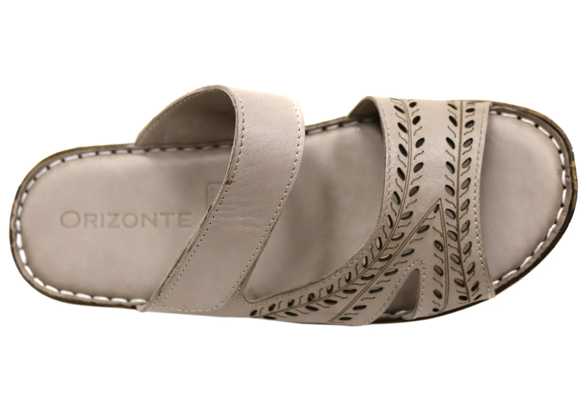 Orizonte Ankra Womens European Leather Comfortable Slides Sandals