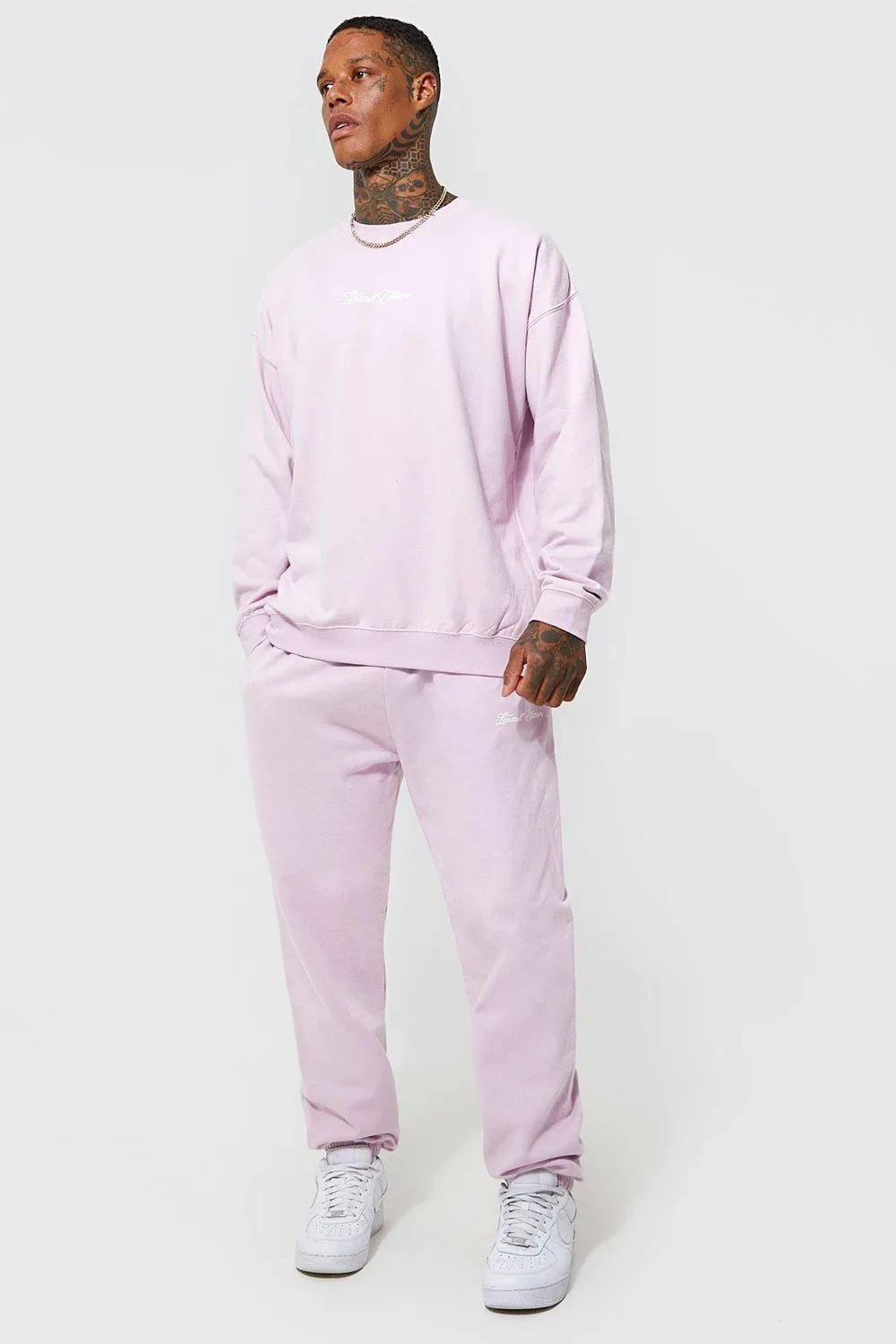 Oversized Limited Edn Sweatshirt Tracksuit | boohooMAN UK