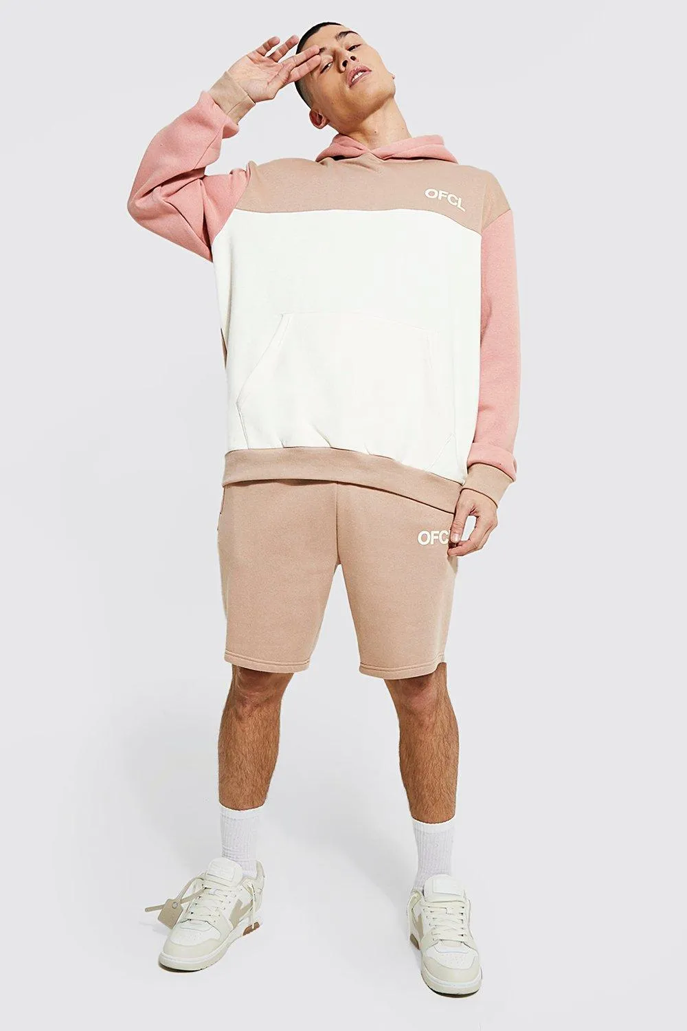 Oversized Ofcl Colour Block Short Tracksuit | boohooMAN UK