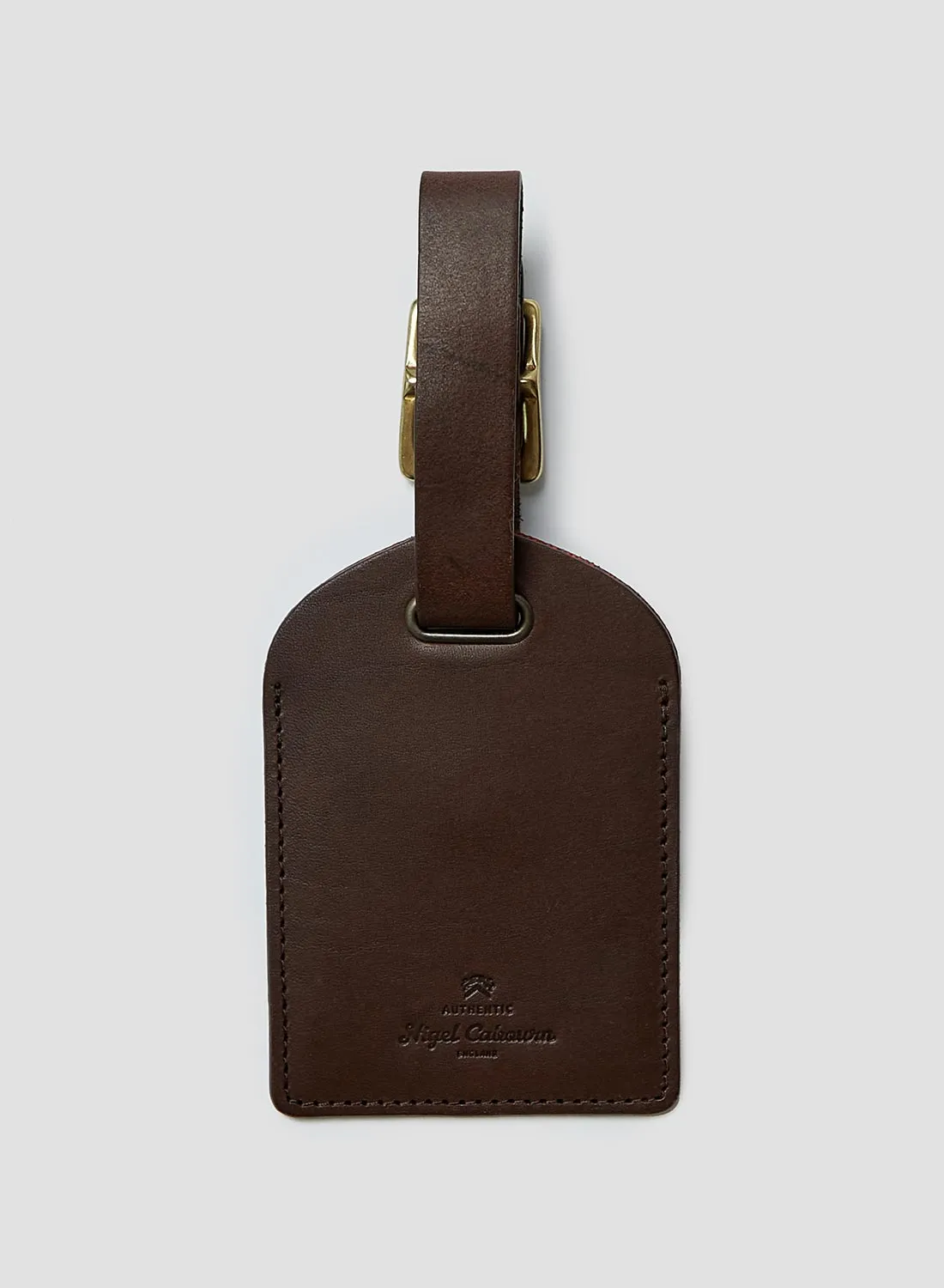 Passport Cover & Luggage Tag Leather Set in Dark Brown