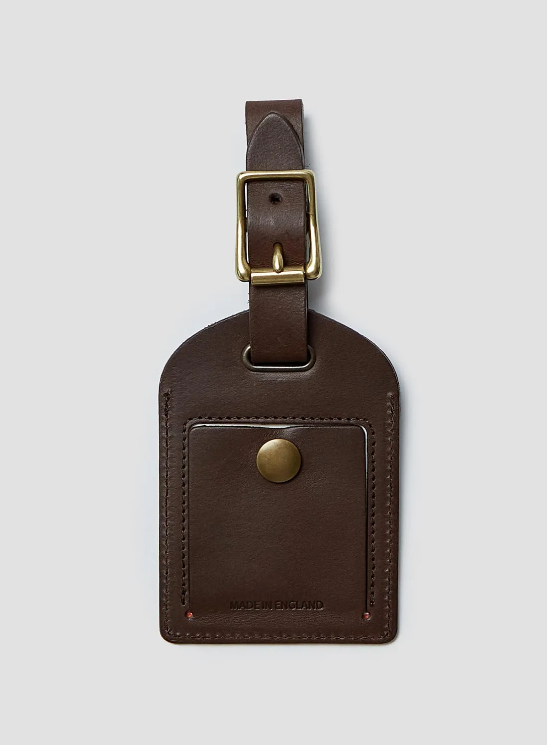 Passport Cover & Luggage Tag Leather Set in Dark Brown