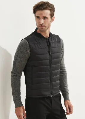 Patrick Assaraf Active Full Zip Vest -  Black