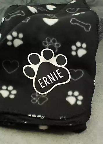 Personalised Dog Paw Print Fleece Blanket | Kaleidoscope